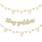 Big Dot of Happiness Golden Birthday - Happy Birthday Party Letter Banner Decoration No-Mess Real Gold Glitter Stay Golden Banner Letters